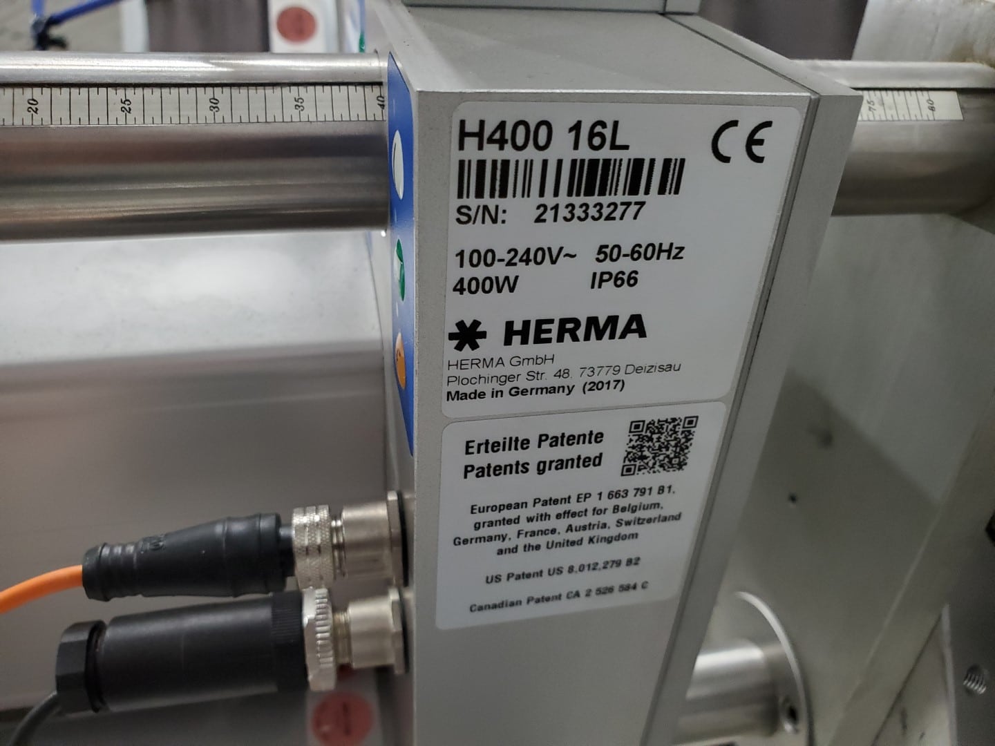 Used Herma label applicator labeler model H400 P8R Sonder