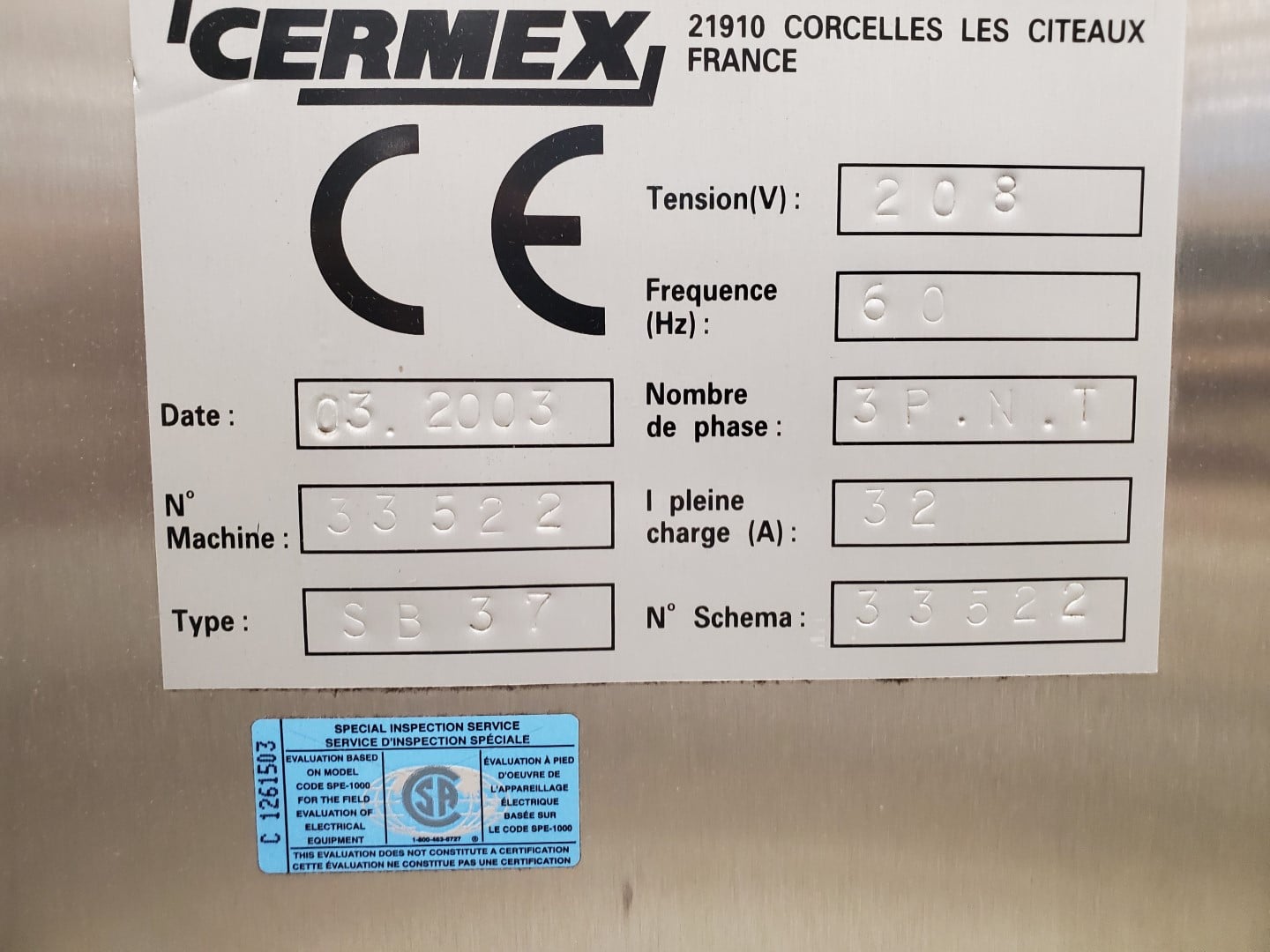 Used Cermex side load case packer model SB37 - tape closure