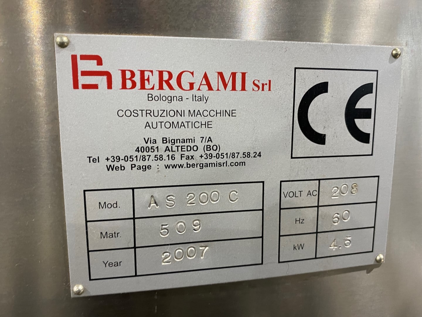Used Bergami AS200C continuous horizontal tuck cartoner