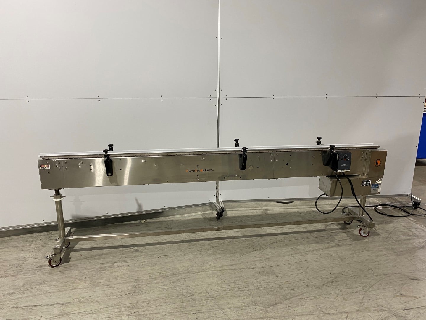 Used Kalish stainless steel conveyor 10ft long by 3.25in wide