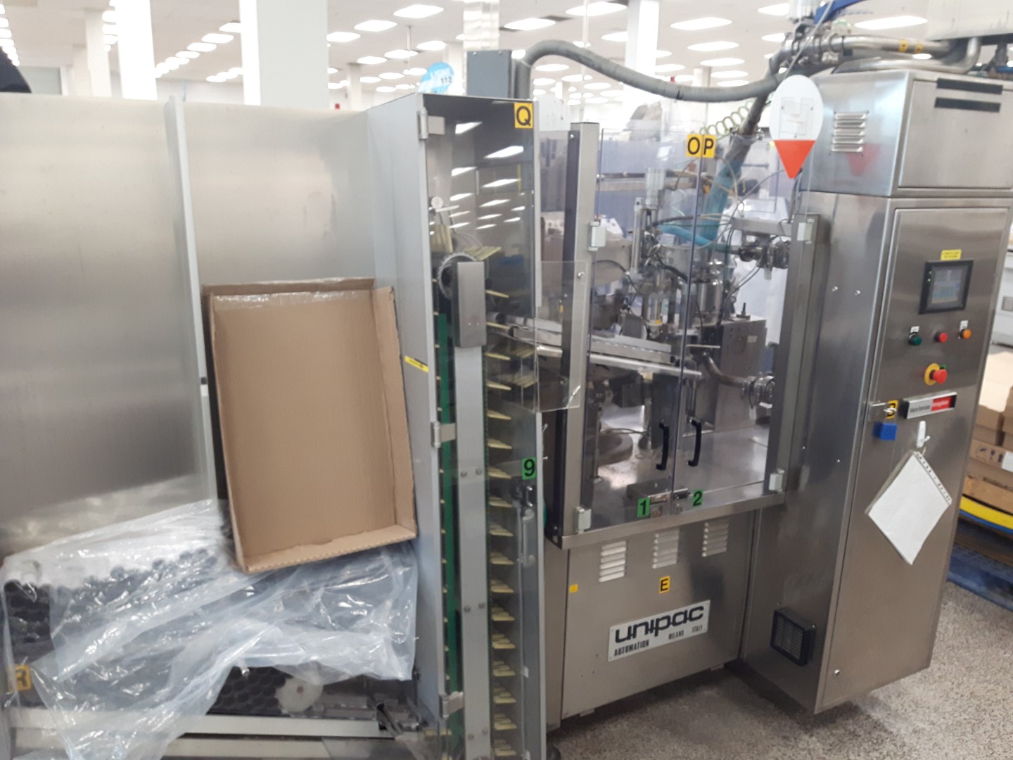 Used Unipac metal tube filler model Silver 90 with tube feeder